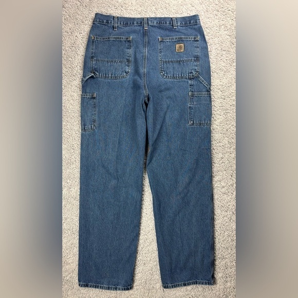 Carhartt Jeans Mens 36 x 34 Original Dungaree Fit Utility Work Denim B13 DPS - Picture 4 of 4